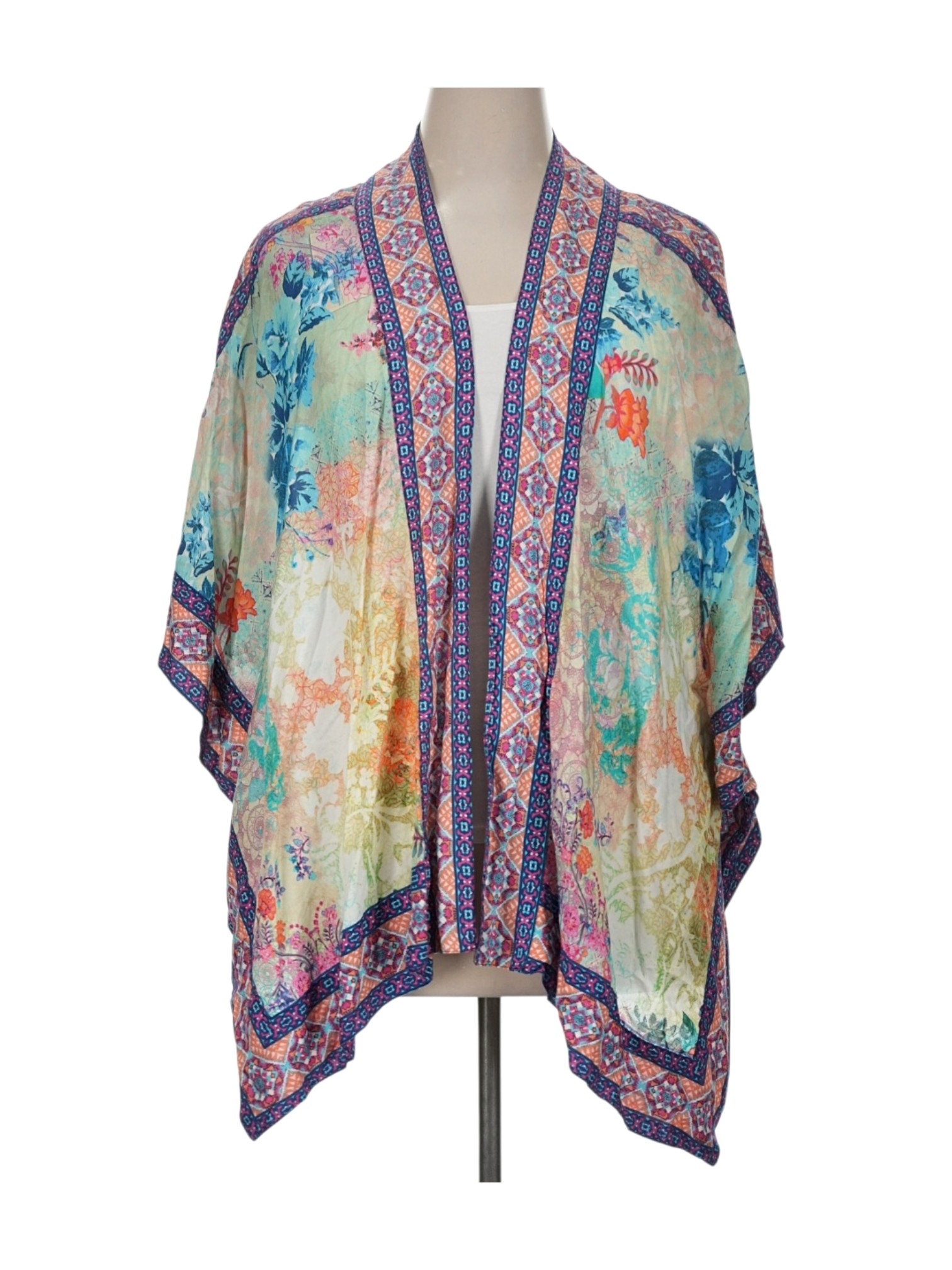 Tolani Multicolor Floral Kimono | Size 1xp